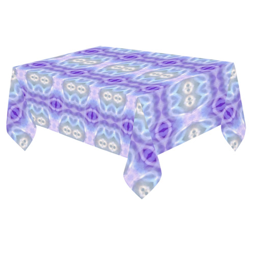 Light Blue Purple White Girly Pattern Cotton Linen Tablecloth 60"x 84"