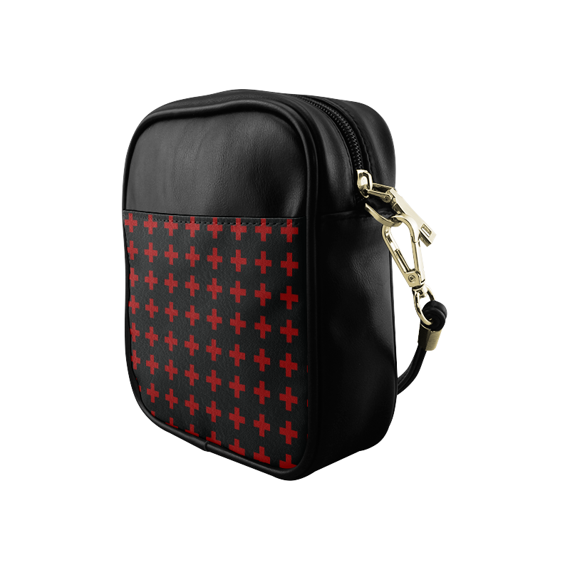 Crosses Punk Rock Style red crosses pattern Sling Bag (Model 1627)