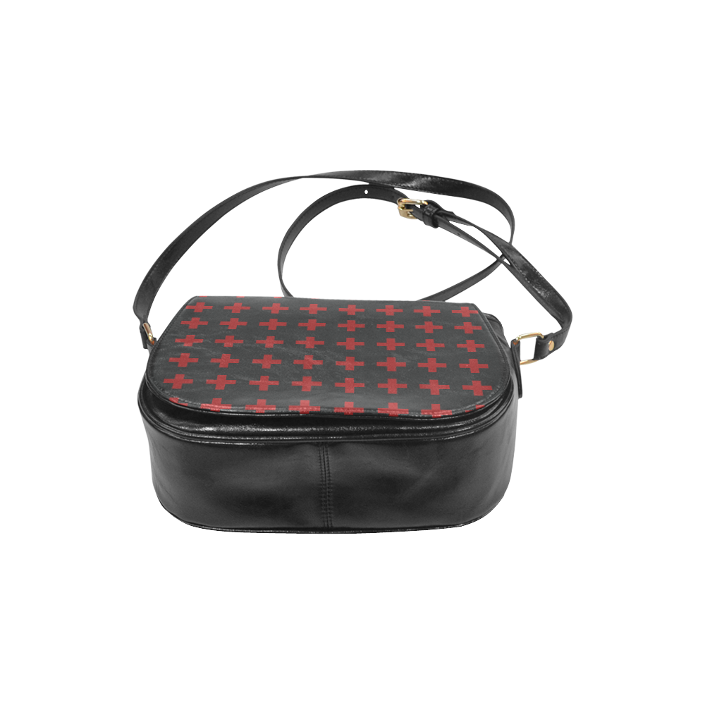 Crosses Punk Rock Style red crosses pattern Classic Saddle Bag/Small (Model 1648)