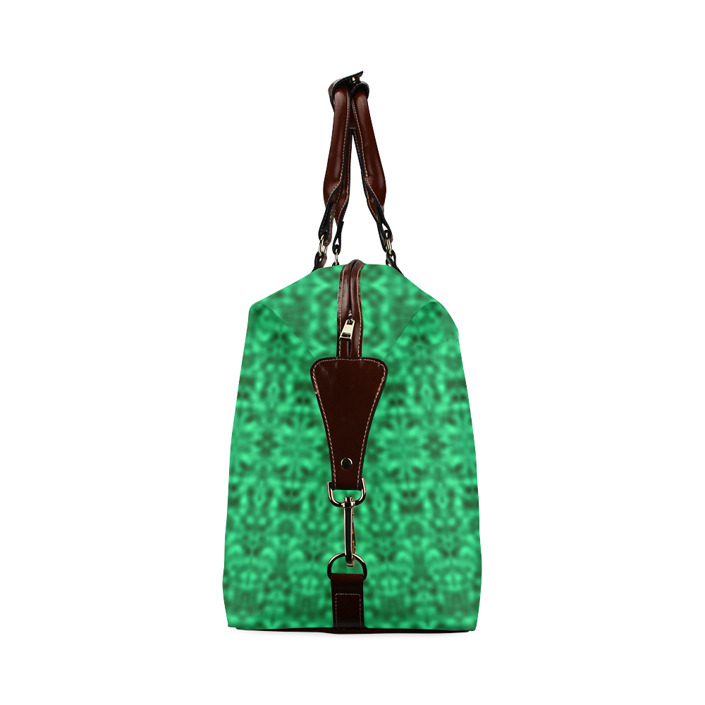 Bohemian Faded Green Abstract Damask Classic Travel Bag (Model 1643) Remake