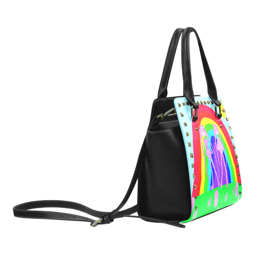 lollidollypoprainbowlandbag Rivet Shoulder Handbag (Model 1645)