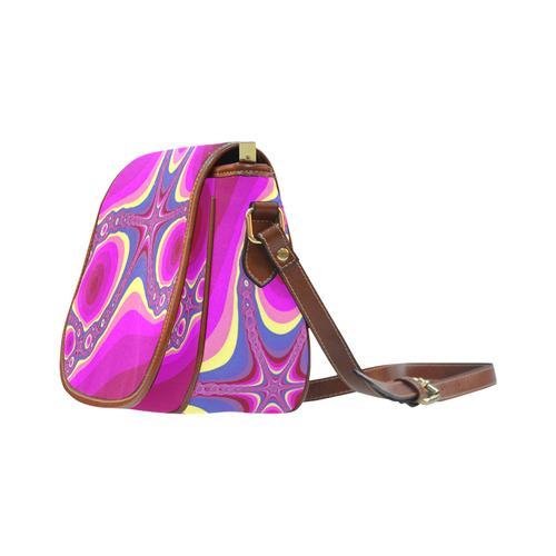 Fractal in pink Saddle Bag/Small (Model 1649) Full Customization