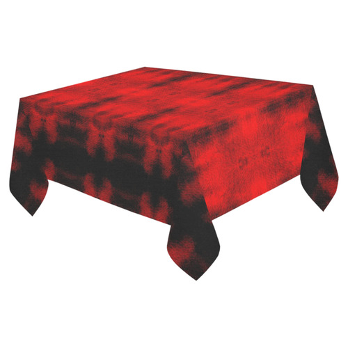 Red Black Gothic Pattern Cotton Linen Tablecloth 52"x 70"