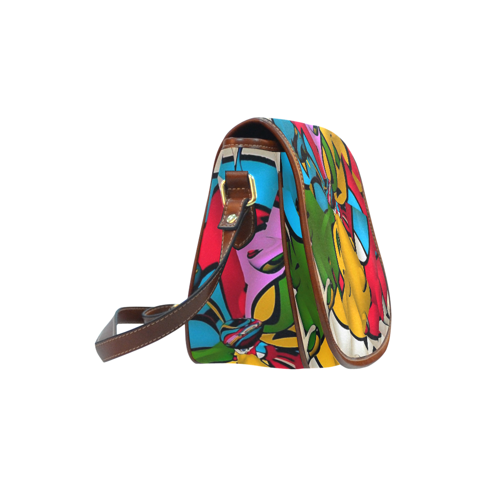 Cylindrical Mirror by Popart Lover Saddle Bag/Large (Model 1649)