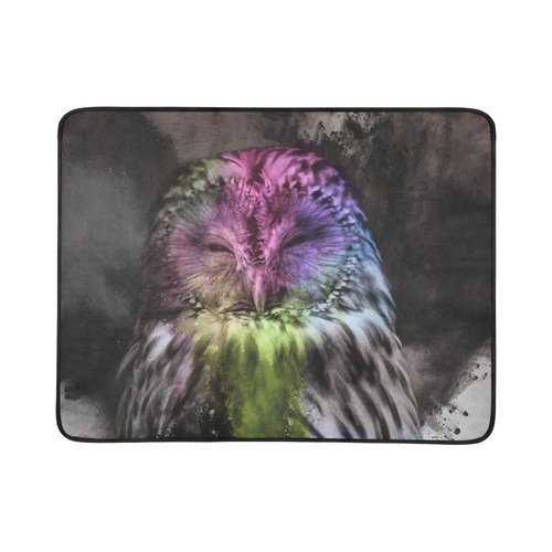 Abstract colorful owl Beach Mat 78"x 60"