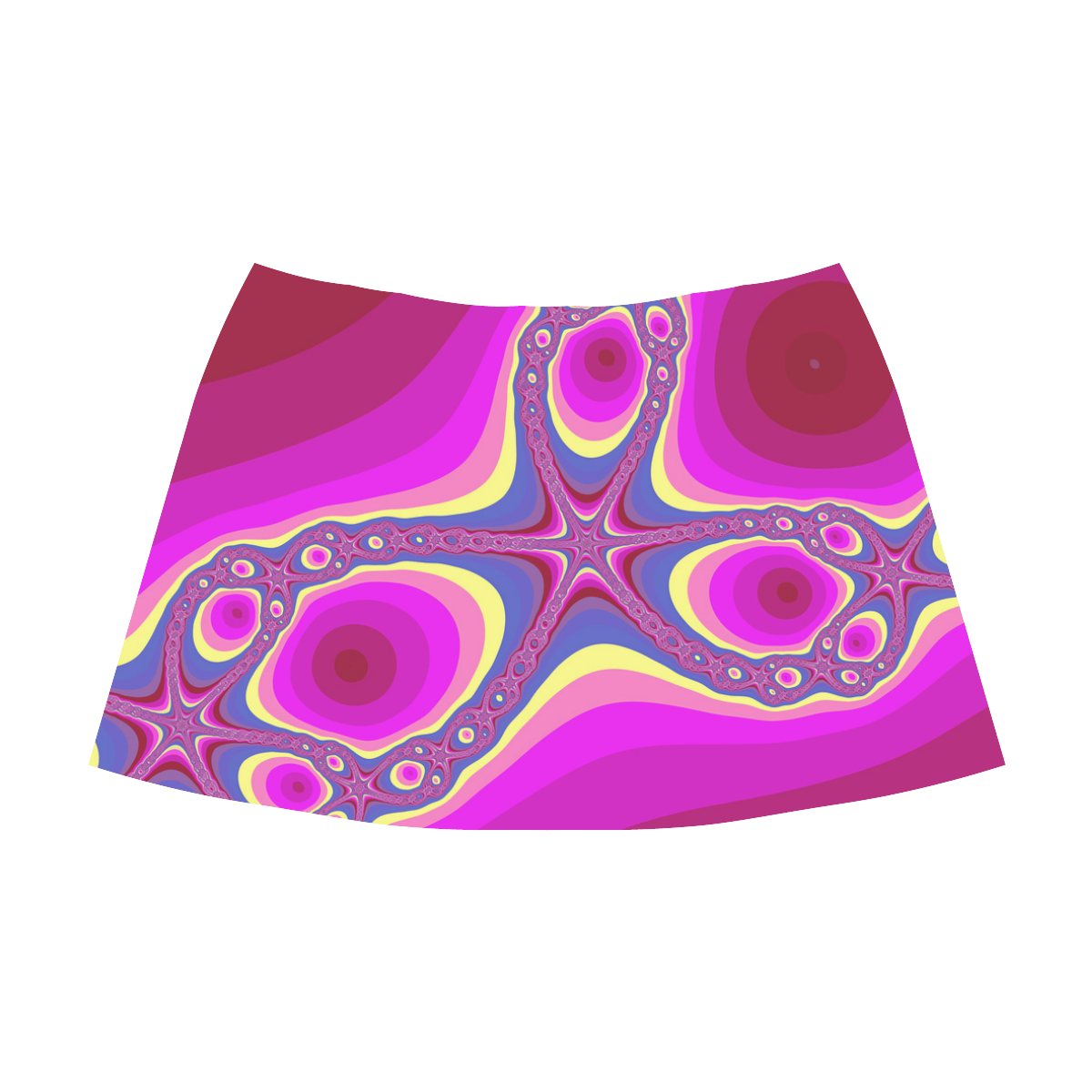 Girls, looks here, fractal in pink Mnemosyne Women's Crepe Skirt (Model D16)