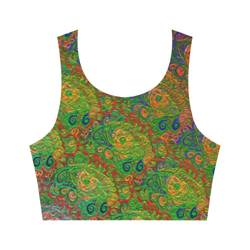 Your Paisley Eye Oil Paint by MJS and Aleta Women's Crop Top (Model T42)