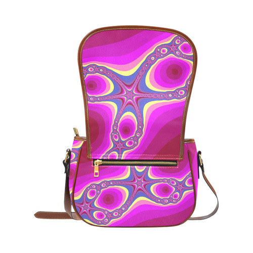 Fractal in pink Saddle Bag/Small (Model 1649) Full Customization