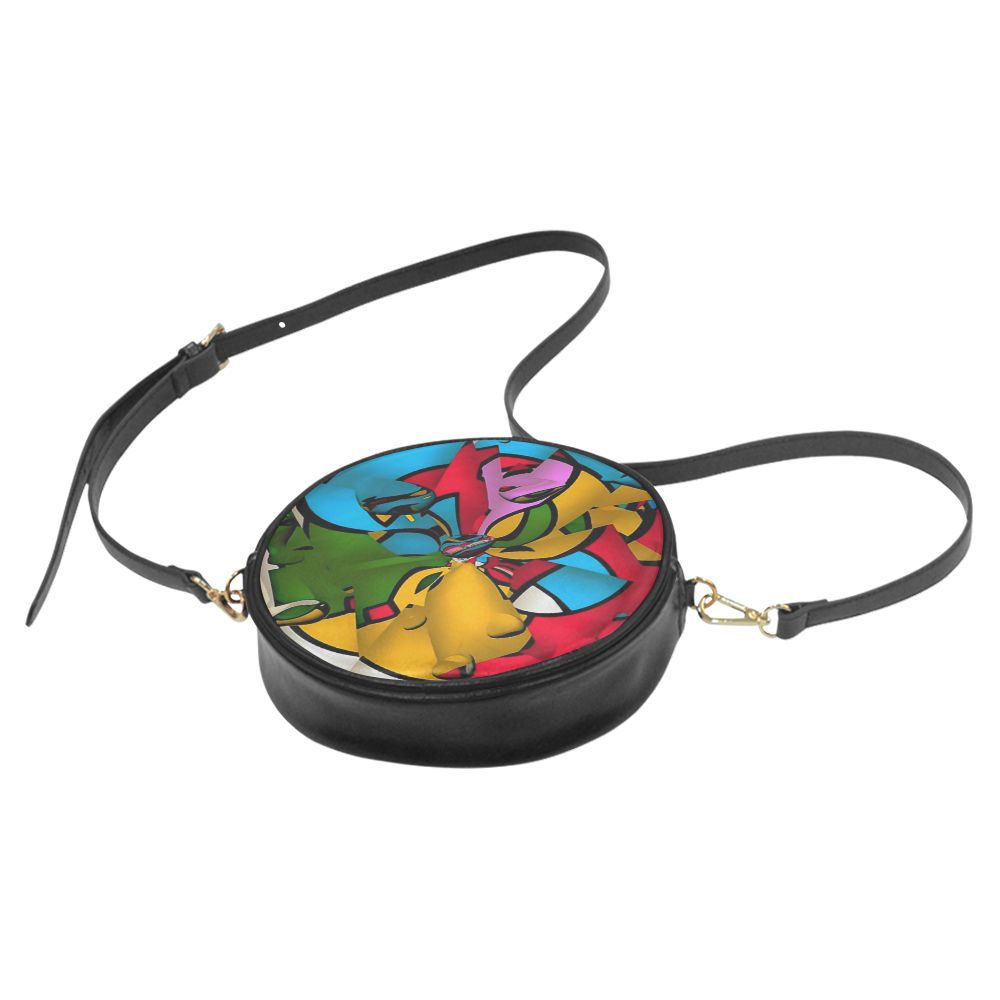 Cylindrical Mirror by Popart Lover Round Sling Bag (Model 1647)