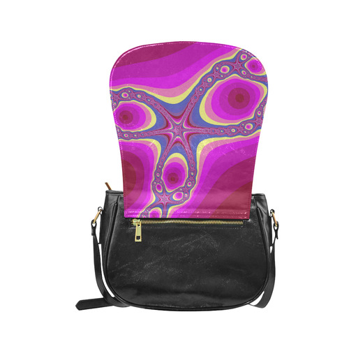 Fractal in pink Classic Saddle Bag/Small (Model 1648)