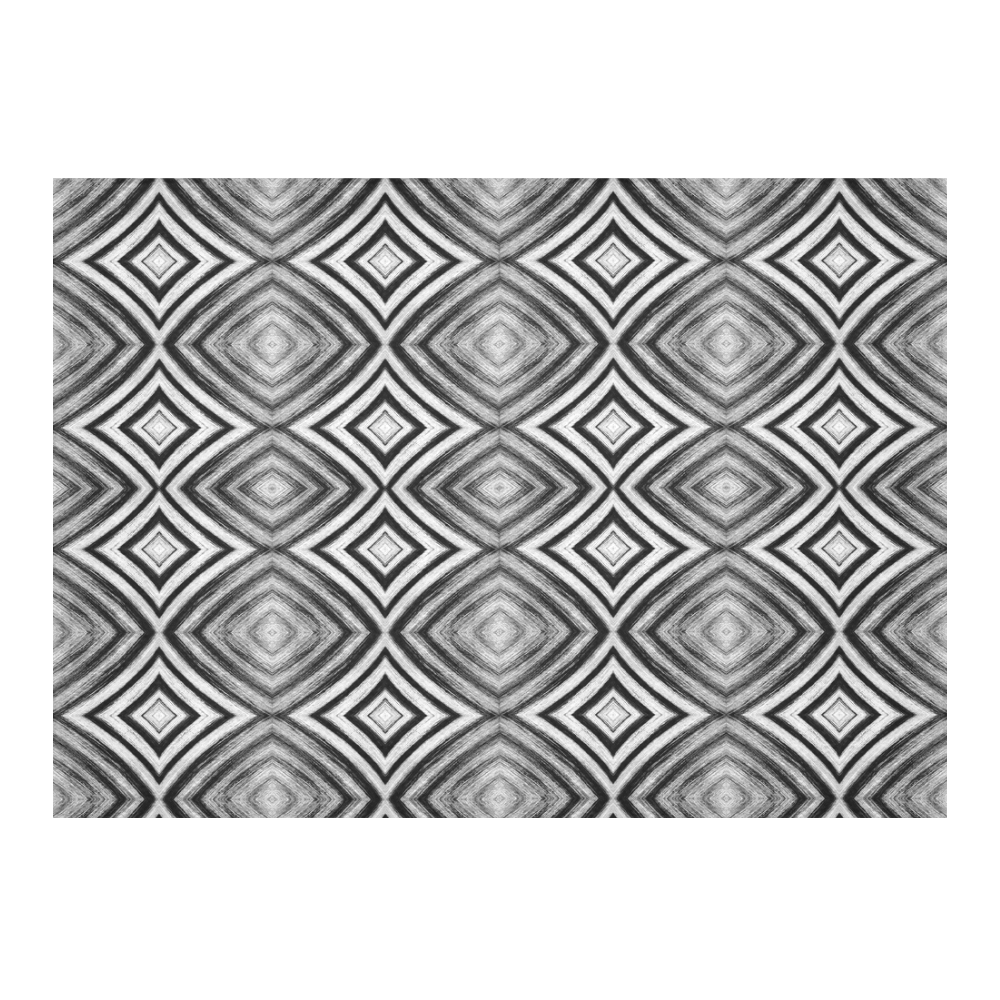 black and white diamond pattern Cotton Linen Tablecloth 60"x 84"