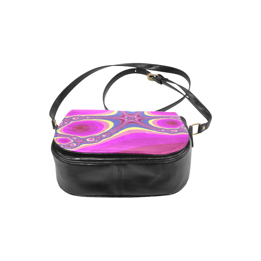 Fractal in pink Classic Saddle Bag/Small (Model 1648)