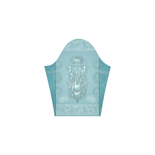 Soft blue decorative design Elbow Sleeve Ice Skater Dress (D20)