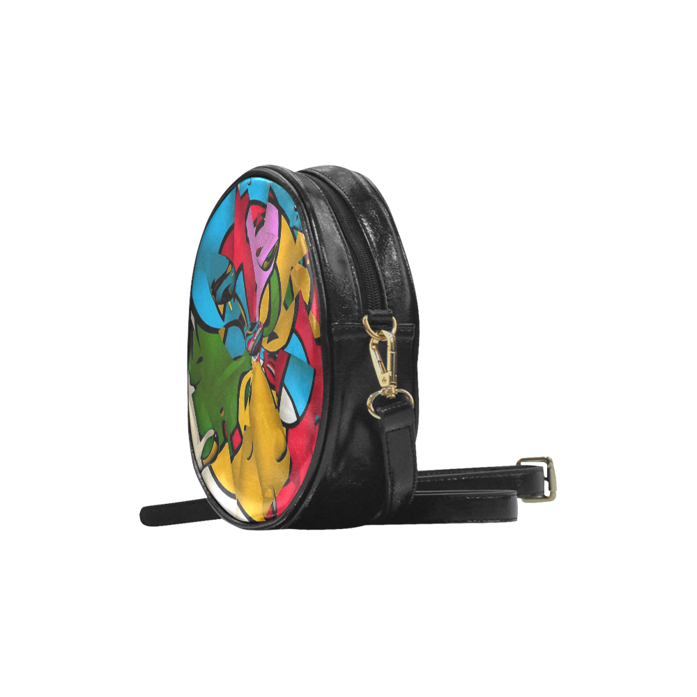 Cylindrical Mirror by Popart Lover Round Sling Bag (Model 1647)