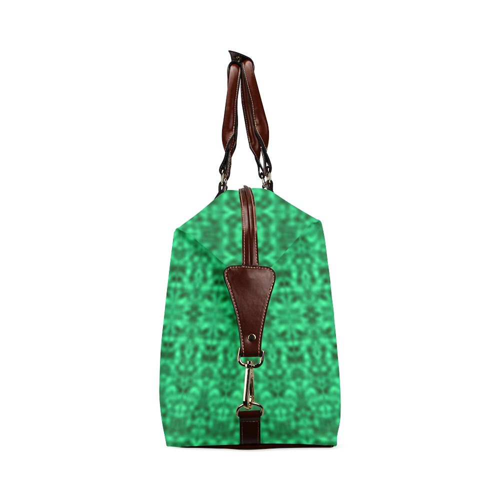 Bohemian Faded Green Abstract Damask Classic Travel Bag (Model 1643) Remake
