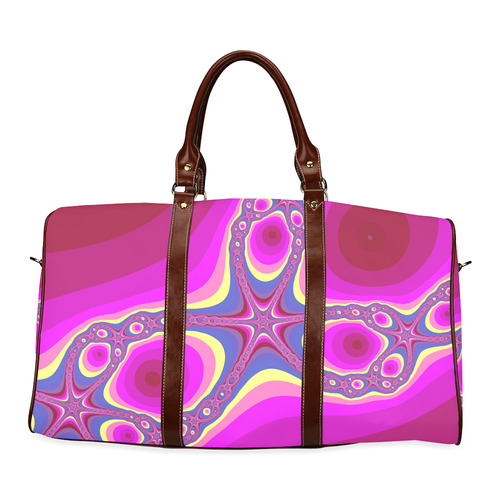 Fractal in pink Waterproof Travel Bag/Small (Model 1639)