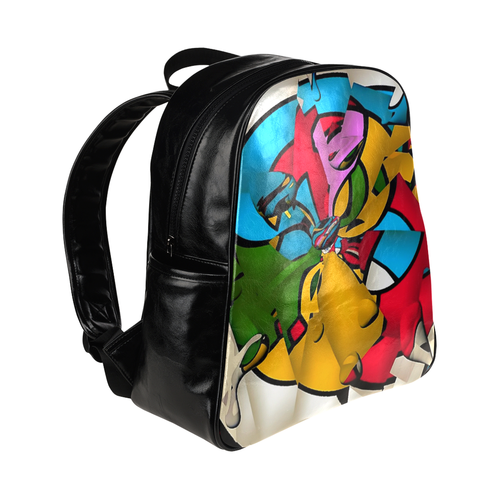 Cylindrical Mirror by Popart Lover Multi-Pockets Backpack (Model 1636)