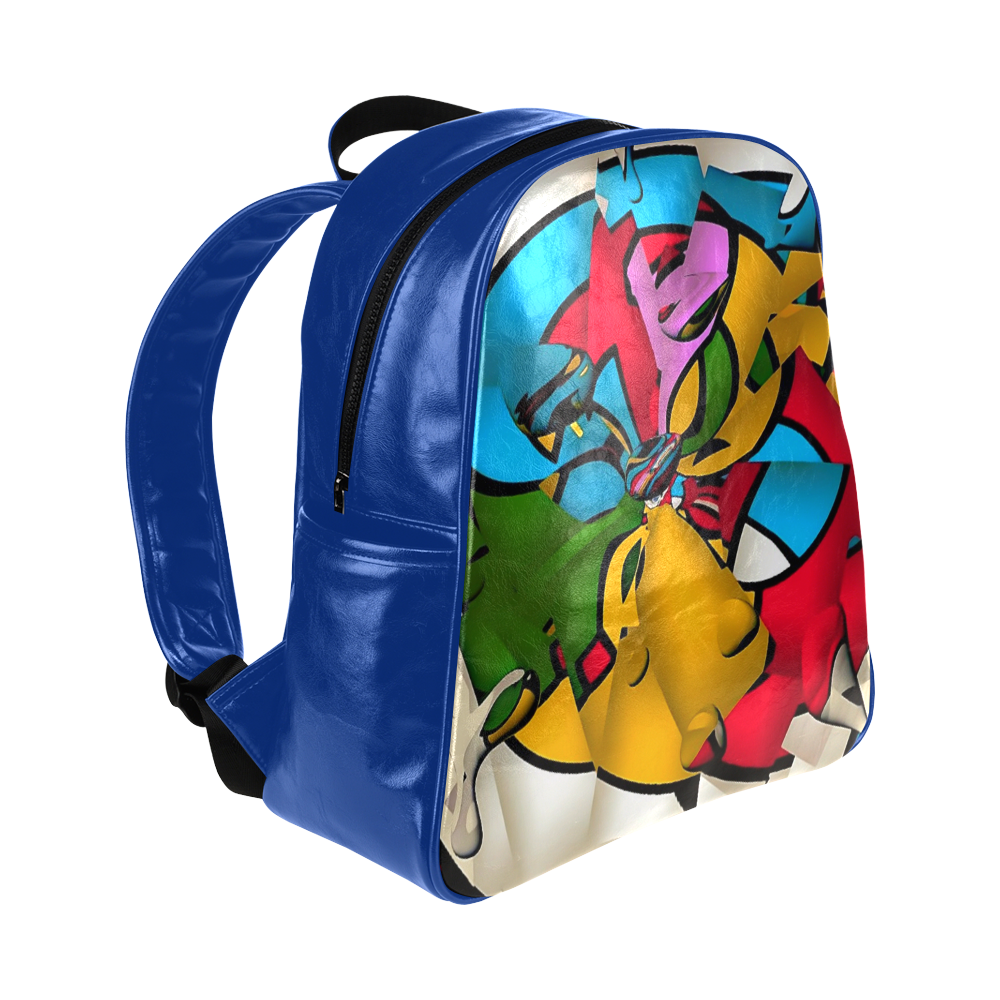 Cylindrical Mirror by Popart Lover Multi-Pockets Backpack (Model 1636)