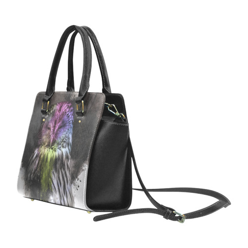 Abstract colorful owl Classic Shoulder Handbag (Model 1653)