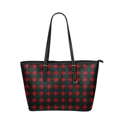 Crosses Punk Rock Style red crosses pattern Leather Tote Bag/Small (Model 1651)