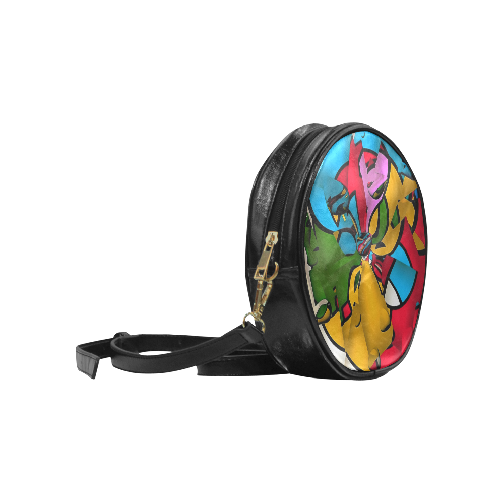 Cylindrical Mirror by Popart Lover Round Sling Bag (Model 1647)