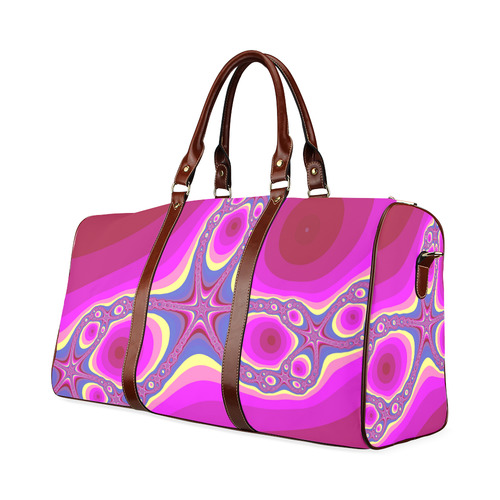 Fractal in pink Waterproof Travel Bag/Small (Model 1639)