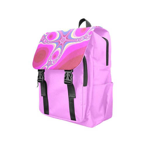 Fractal in pink Casual Shoulders Backpack (Model 1623)