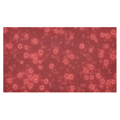 Snow stars red Cotton Linen Tablecloth 60"x 104"