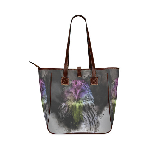 Abstract colorful owl Classic Tote Bag (Model 1644)
