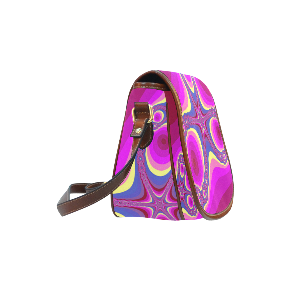 Fractal in pink Saddle Bag/Small (Model 1649) Full Customization