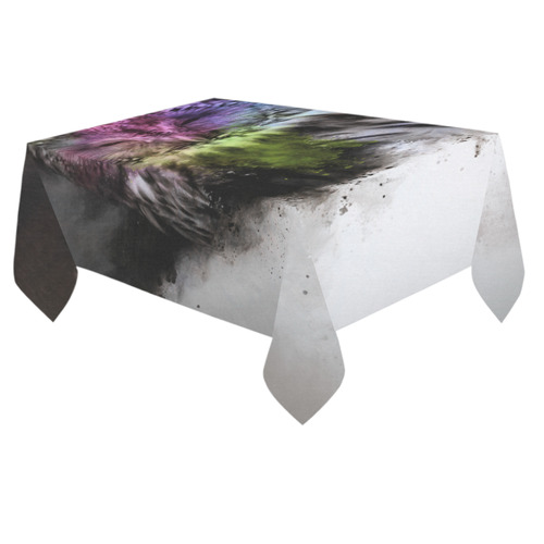 Abstract colorful owl Cotton Linen Tablecloth 60"x 84"
