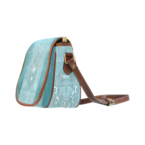 Soft blue decorative design Saddle Bag/Small (Model 1649) Full Customization