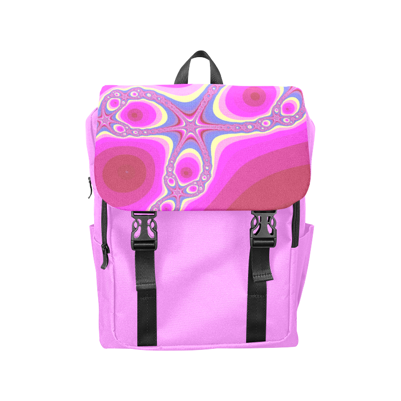 Fractal in pink Casual Shoulders Backpack (Model 1623)