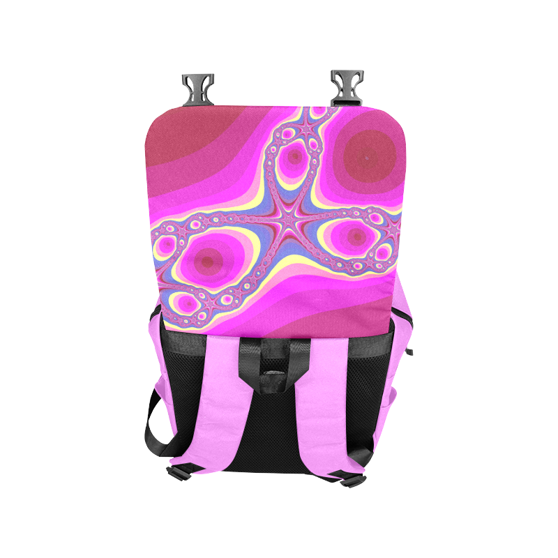 Fractal in pink Casual Shoulders Backpack (Model 1623)