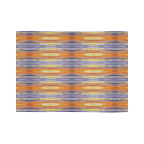 Gray Orange Stripes Pattern Area Rug7'x5'