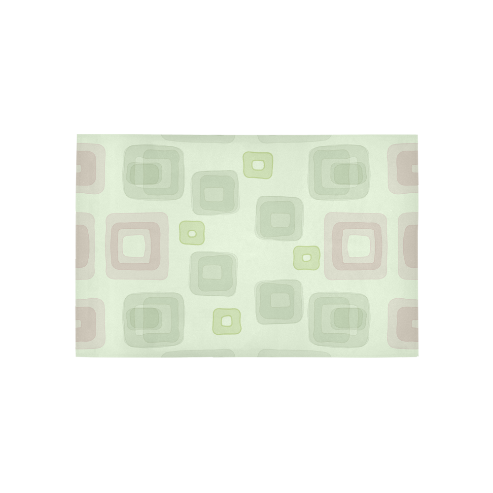 Green and Pink squares, back to 70's Area Rug 5'x3'3''