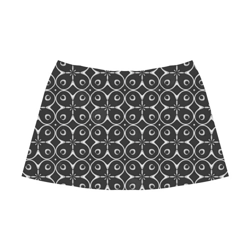 Black and Gray Abstract Mnemosyne Women's Crepe Skirt (Model D16)