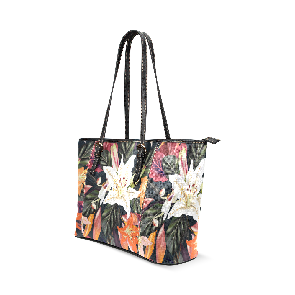 New! Floral designers exclusive Bag collection in vintage artistic style. Collection 2016 is now ava Leather Tote Bag/Large (Model 1640)
