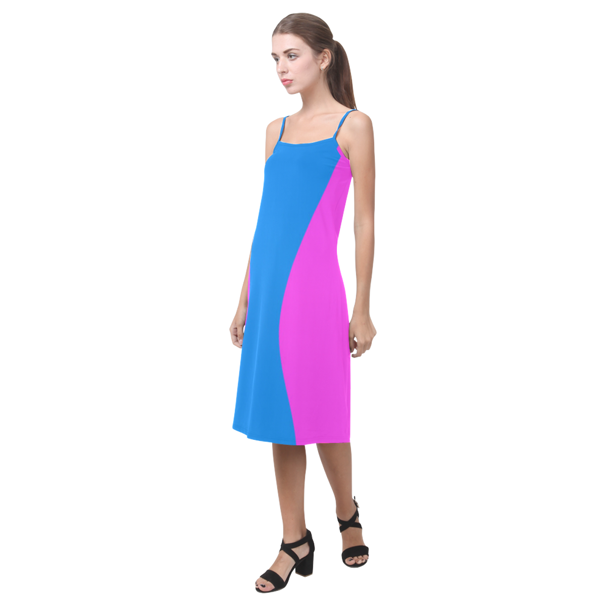 hourglass pink blue Alcestis Slip Dress (Model D05)