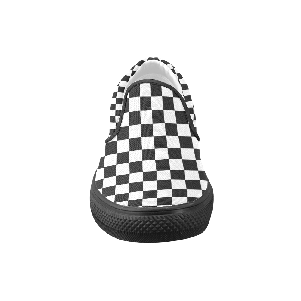 checker shoes Women's Unusual Slip-on Canvas Shoes (Model 019)