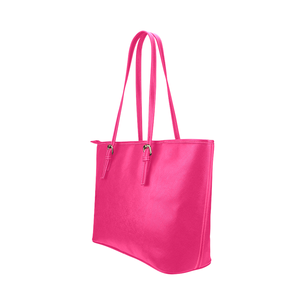 Luxury artistic "bag" with feathers. Exclusive collection in Wild Pink 2016 Leather Tote Bag/Large (Model 1651)