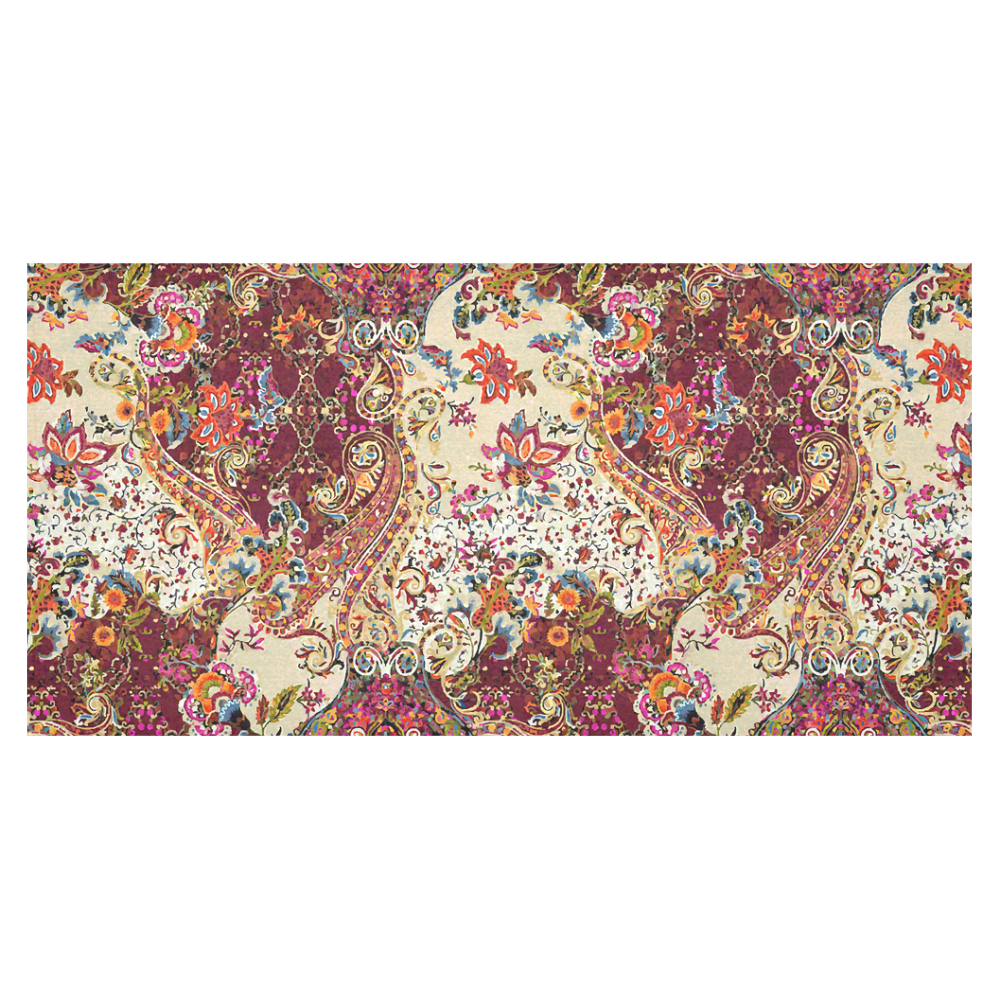 Vintage Jacobean Flower Tapestry Pattern Cotton Linen Tablecloth 60"x120"