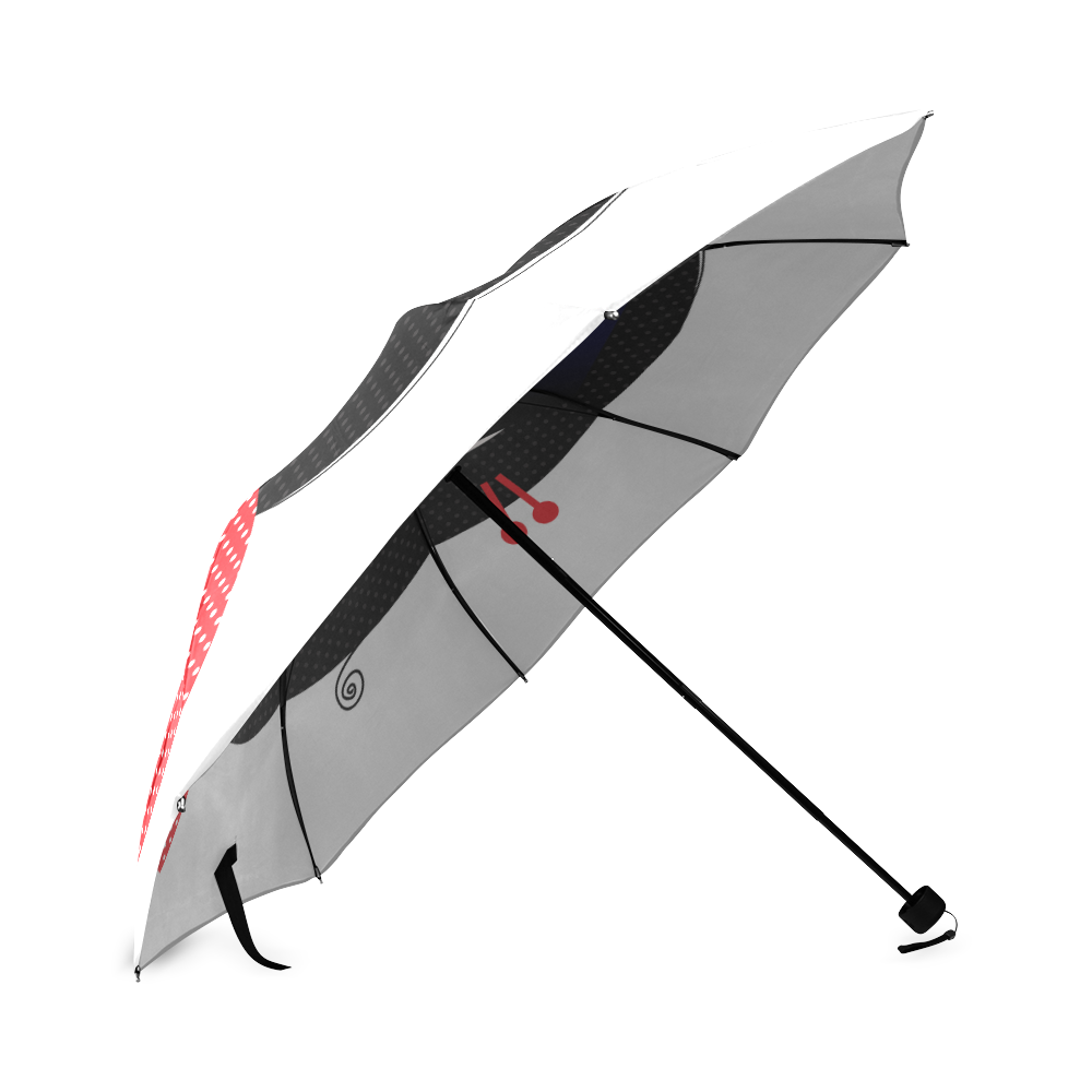 New in shop! Japanese black and red Geisha. Hand-drawn character : New art in our Studio. COLLECTION Foldable Umbrella (Model U01)