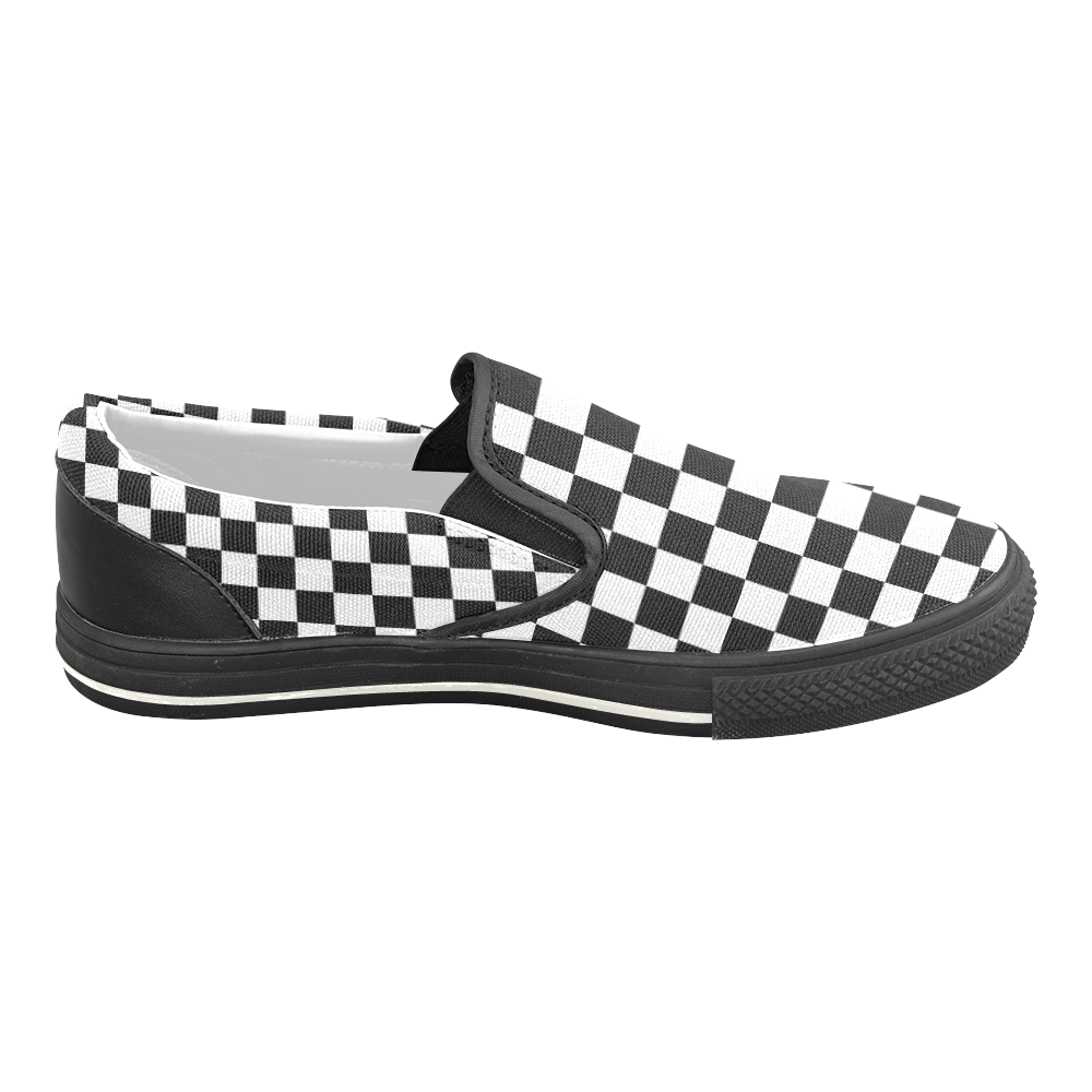 checker shoes Women's Unusual Slip-on Canvas Shoes (Model 019)