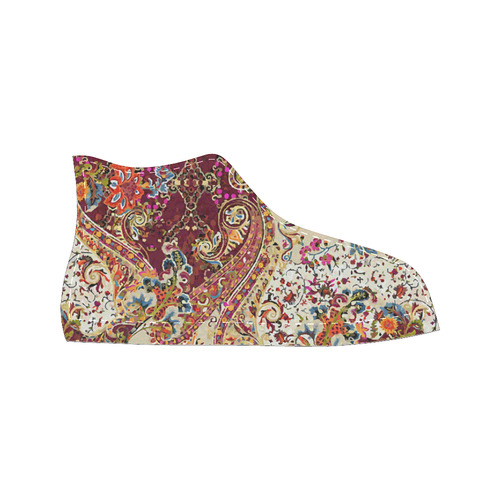 Vintage Jacobean Floral Tapestry High Top Canvas Women's Shoes/Large Size (Model 017)