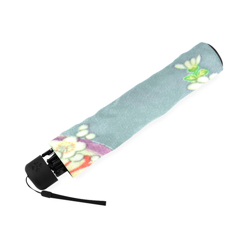 Kimono Print Blue Ice Foldable Umbrella (Model U01)