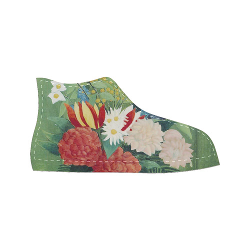 Rousseau Bouquet of Flowers Floral Still Life High Top Canvas Women's Shoes/Large Size (Model 017)