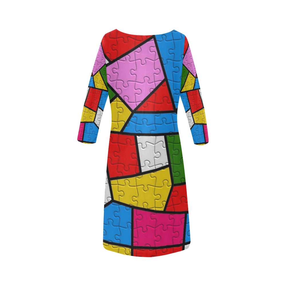 Puzzle Dream by Popart Lover Round Collar Dress (D22)