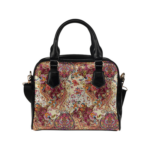 Vintage Jacobean Flower Tapestry Pattern Shoulder Handbag (Model 1634)