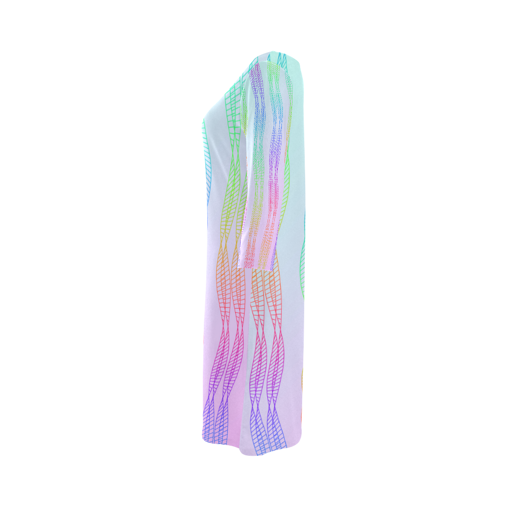 Curvy Rainbow Helix Round Collar Dress (D22)